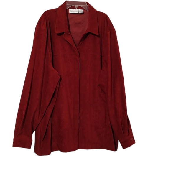 Wine Suede Like Worthington Blazer / Jacket sz 26 Womans - Picture 1 of 8